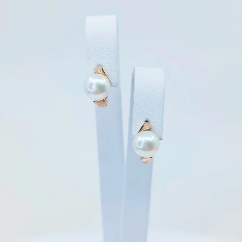 Auksiniai auskarai su perlais 0023