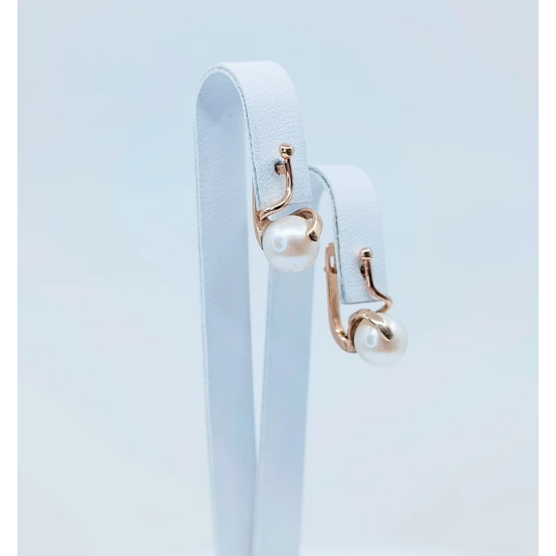 Auksiniai auskarai su perlais 0025 2
