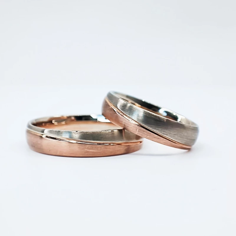 Auksinis vestuvinis žiedas su baltu auksu VZ0017 2