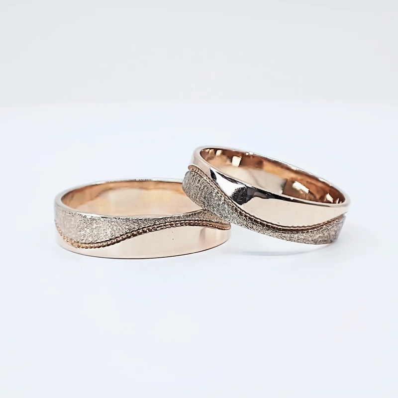 Auksinis vestuvinis žiedas su baltu auksu VZ0037 2