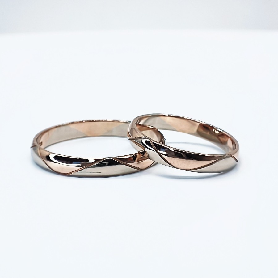 Vestuvinis žiedas su baltu auksu VZ0038