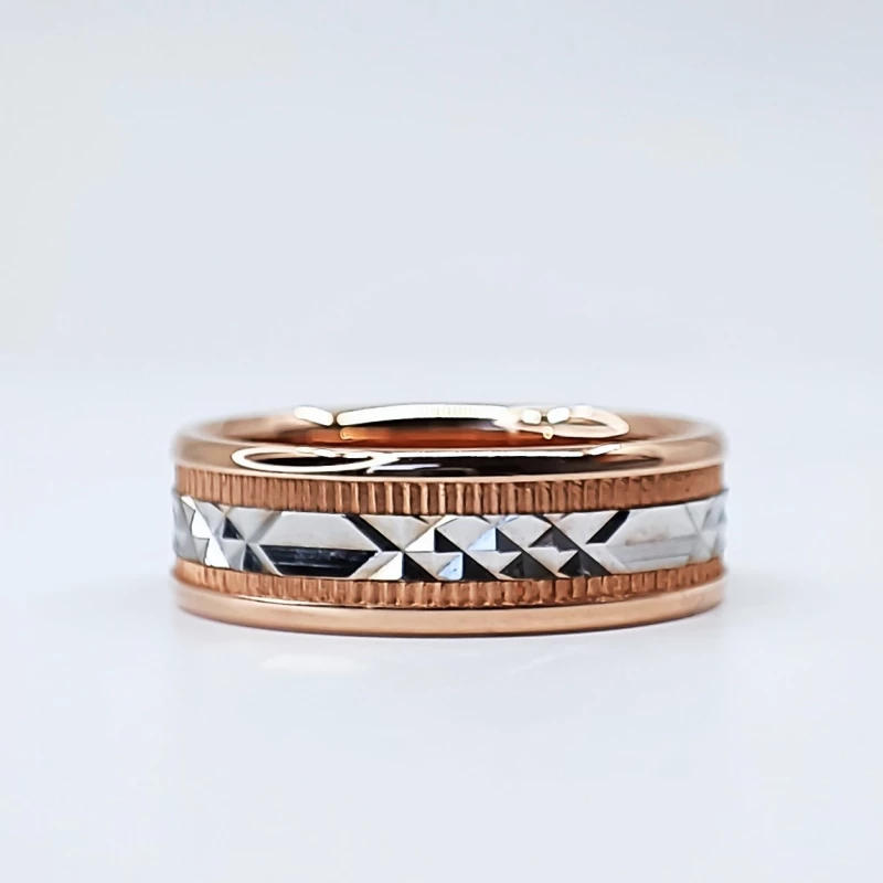 Auksinis vestuvinis žiedas su baltu auksu VZ0083