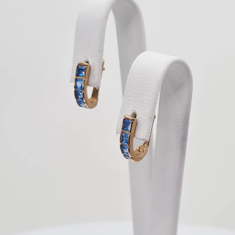 Auksiniai auskarai su cirkonio akmenimis 0515 2
