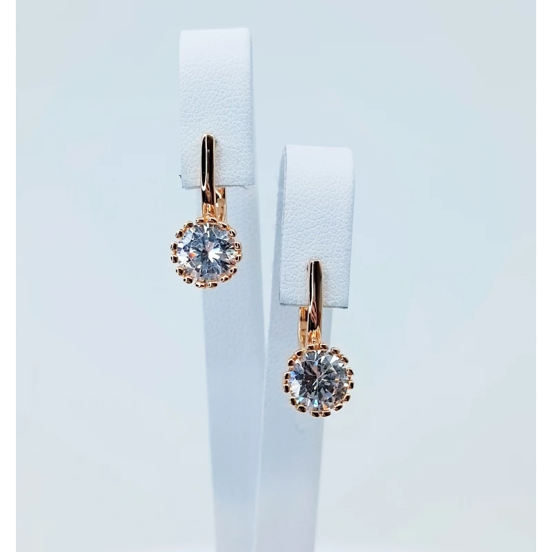 Auksiniai auskarai su cirkonio akmenimis 0105