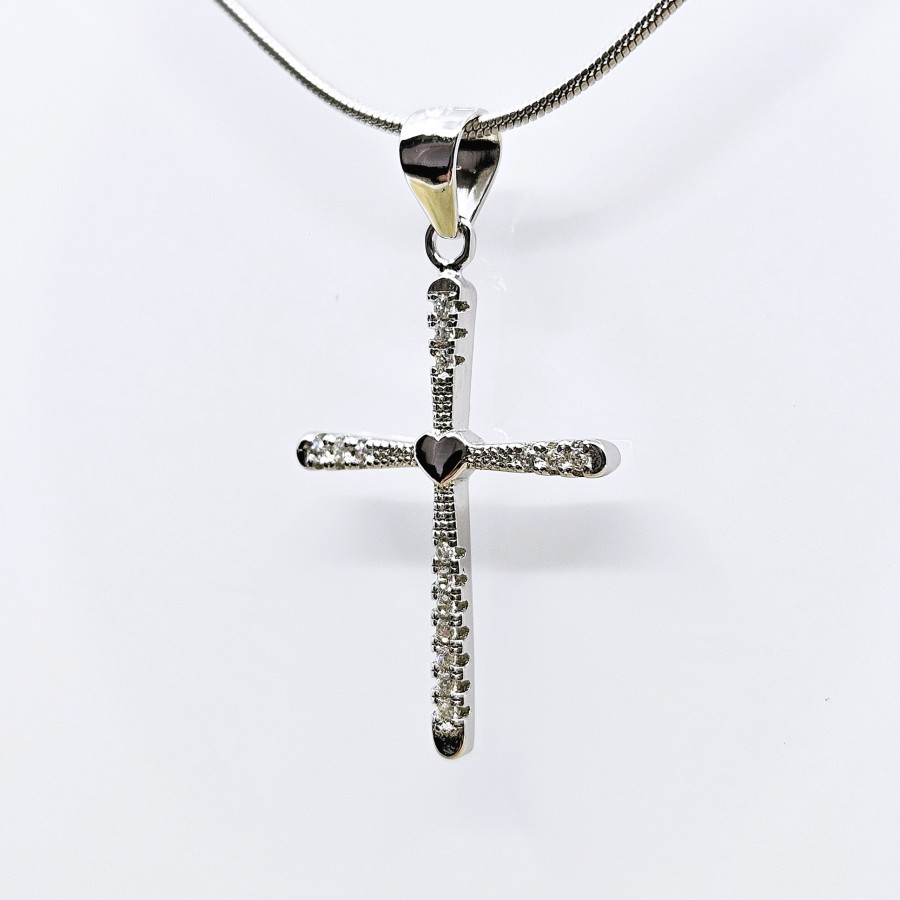Sidabrinis pakabukas su cirkonio akmenimis SCO023