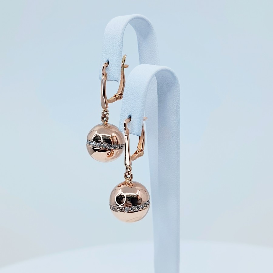 Auksiniai auskarai su cirkonio akmenimis 0135