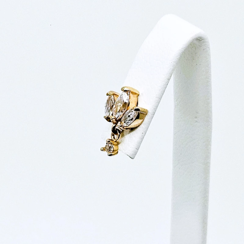 Auksinis auskaras su cirkonio akmenimis PR0109 2