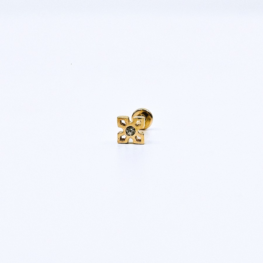 Auksinis auskaras su cirkonio akmenimis PR0112