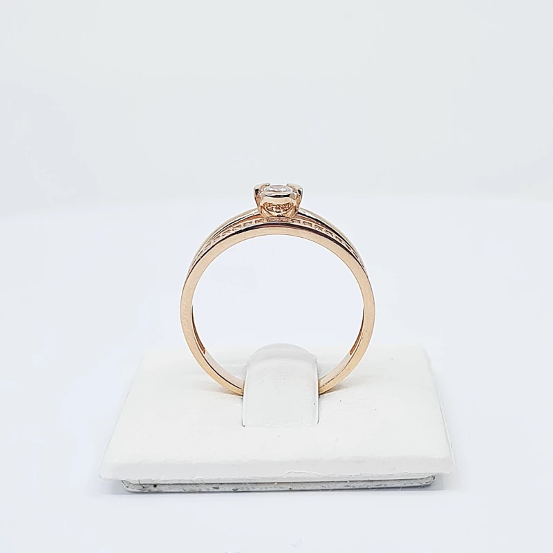 Auksinis žiedas su cirkonio akmenimis Z0073 2