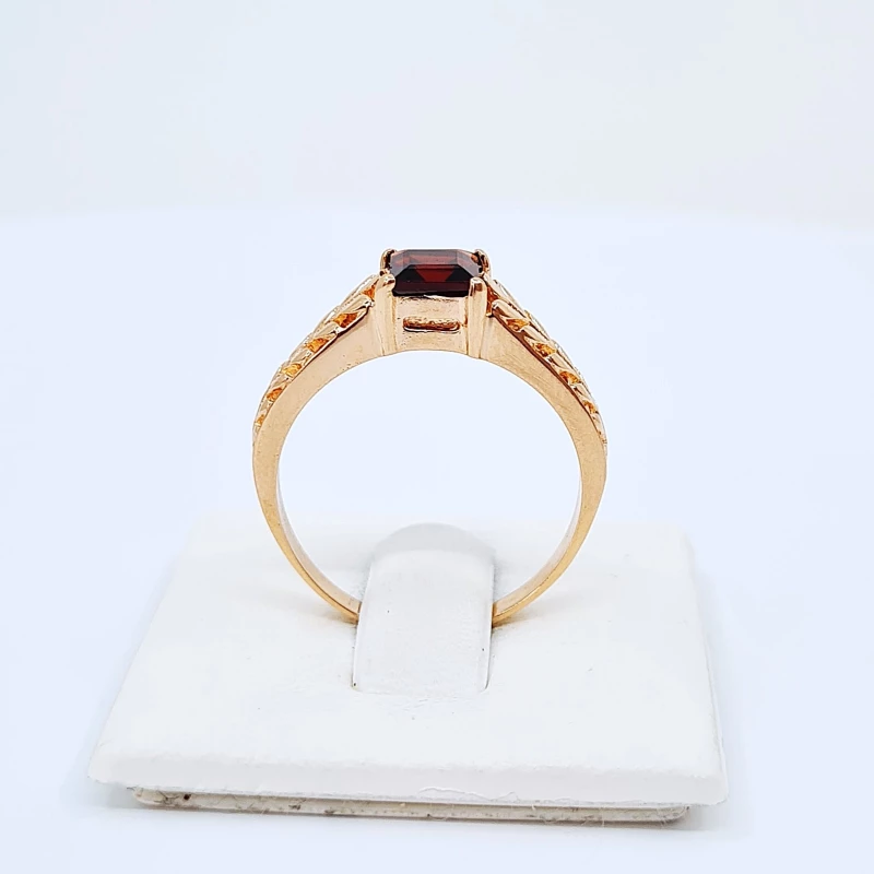 Auksinis žiedas su granato akmeniu Z0084 2