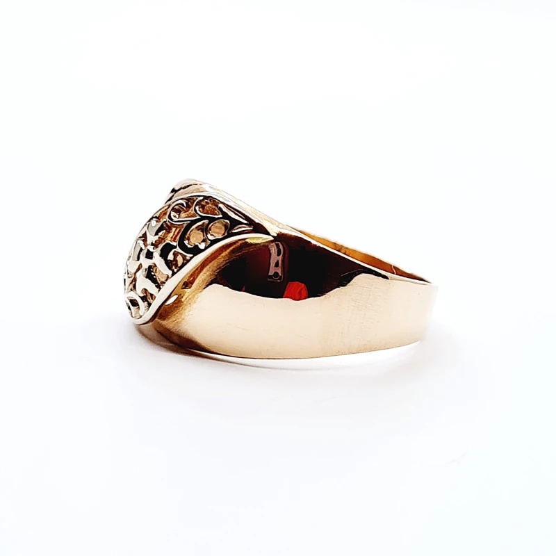 Auksinis žiedas su baltu auksu Z0137 2