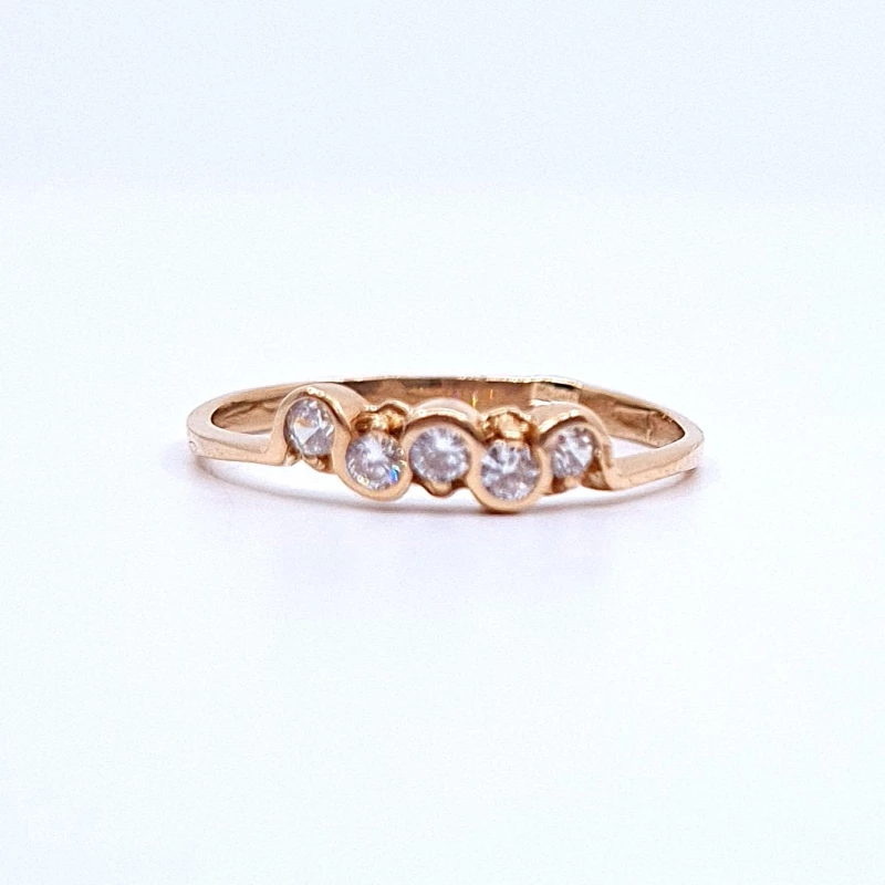 Auksinis žiedas su cirkonio akmenimis Z0163