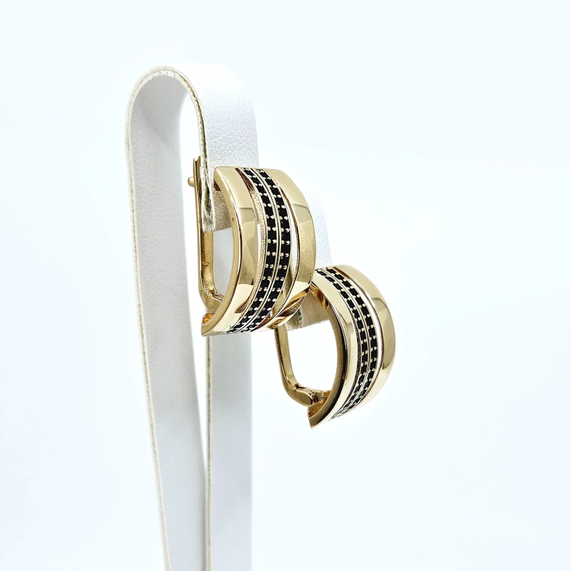 Auksiniai auskarai su cirkonio akmenimis 0779 2