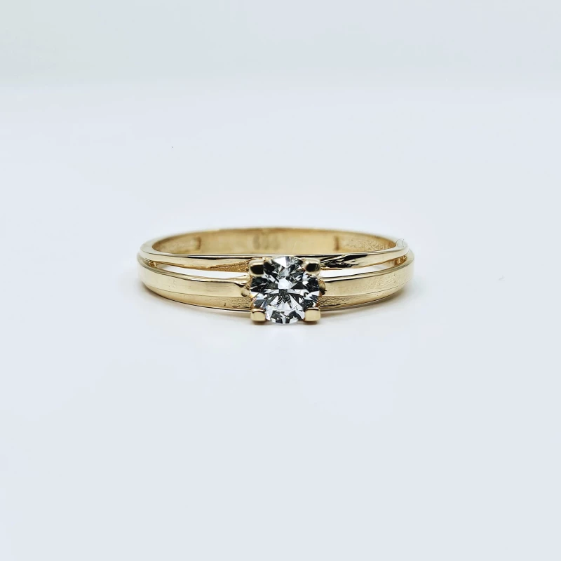 Auksinis žiedas su cirkonio akmeniu Z0275