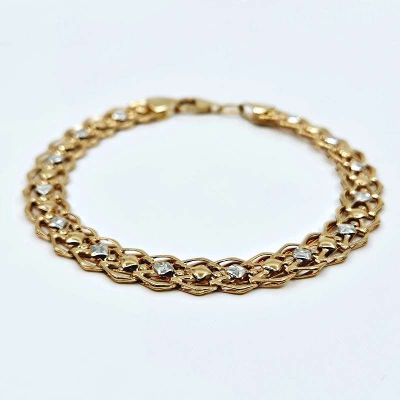 Auksinė apyrankė su baltu auksu AP0063