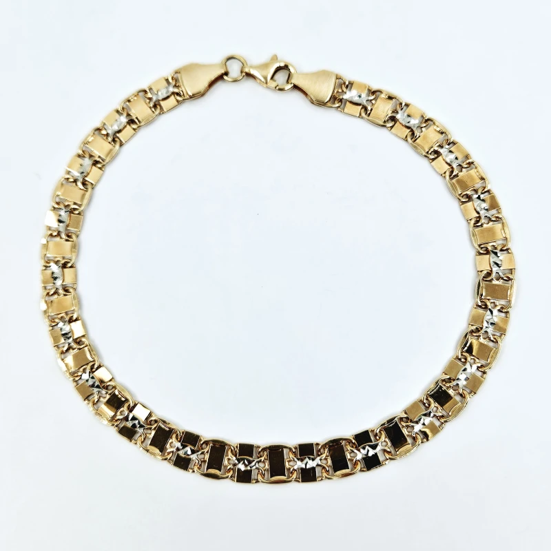 Auksinė apyrankė su baltu auksu AP0064