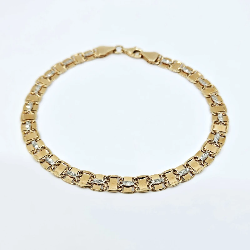 Auksinė apyrankė su baltu auksu AP0064 2